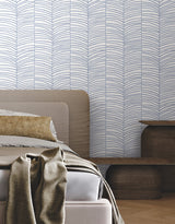 Cascade Palm Chevron Sea by York Wallcoverings Coastal Palm Leaf Chevron Wallpaper – York Wallcoverings MT5672