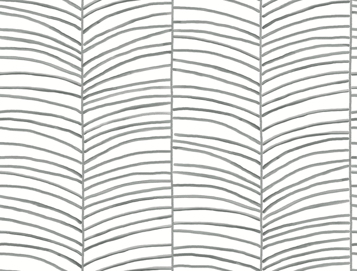 Cascade Palm Chevron Onyx Wallpaper by York Wallcoverings MT5673