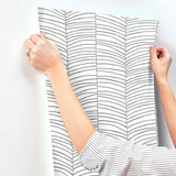 Cascade Palm Chevron Onyx by York Wallcoverings Non Woven Wallpaper – York Wallcoverings MT5673