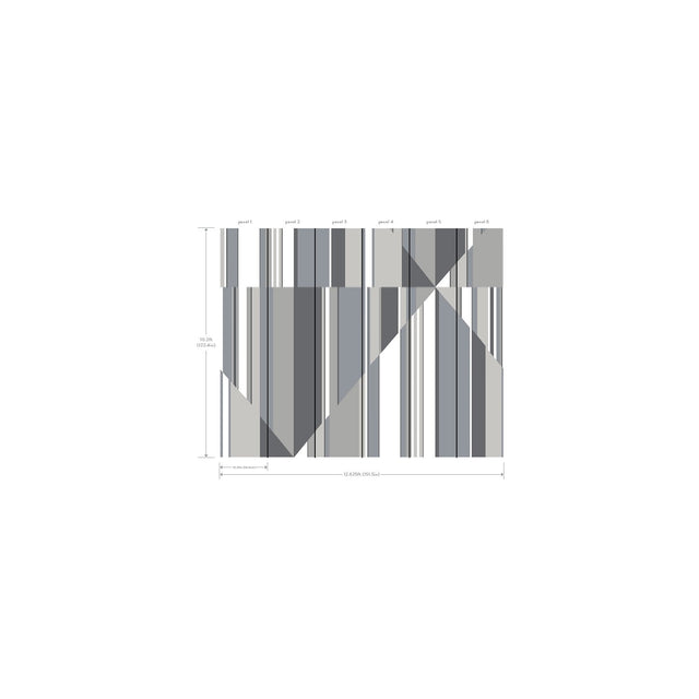 Pinwheel Stripe Grey Wall Mural with Geometric Stripe Pattern - York MU0242M