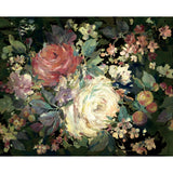 Impressionist Floral Red & Black Wall Mural with Oversized Painterly Flower Motif - York MU0246M