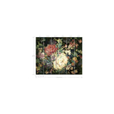 Impressionist Floral Red & Black Wall Mural with Oversized Painterly Flower Motif - York MU0246M
