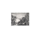 Provincial Scenic Black Wall Mural with Traditional Toile Landscape - York MU0270M