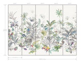 Tropical Green Sisal Grasscloth Wall Mural with Botanical Tropical Study Pattern - York MU0278M