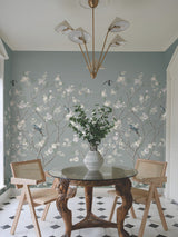 Lingering Garden Grey Chinoiserie Floral Wall Mural - York MU0313M