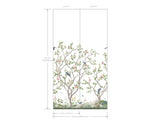 Lingering Garden White Wall Mural with Traditional Floral Chinoiserie Birds - York MU0317M