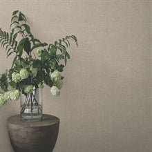 Huri Taupe by Ronald Redding Linen Wallpaper- York Designer Series MX9601