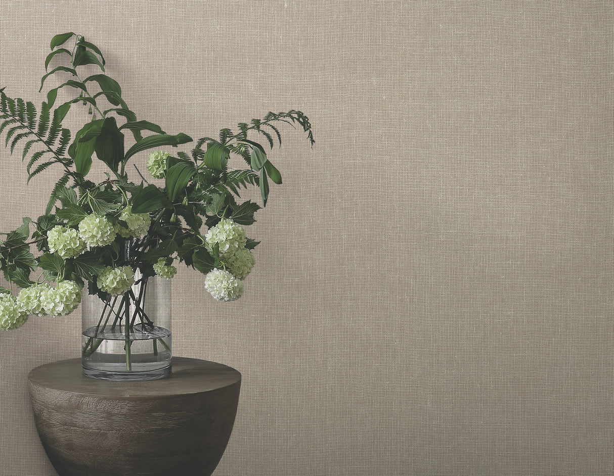 Huri Taupe by Ronald Redding Linen Wallpaper- York Designer Series MX9601