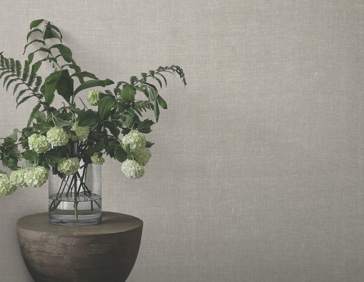 Huri Grey by Ronald Redding Linen Wallpaper- York Designer Series MX9602
