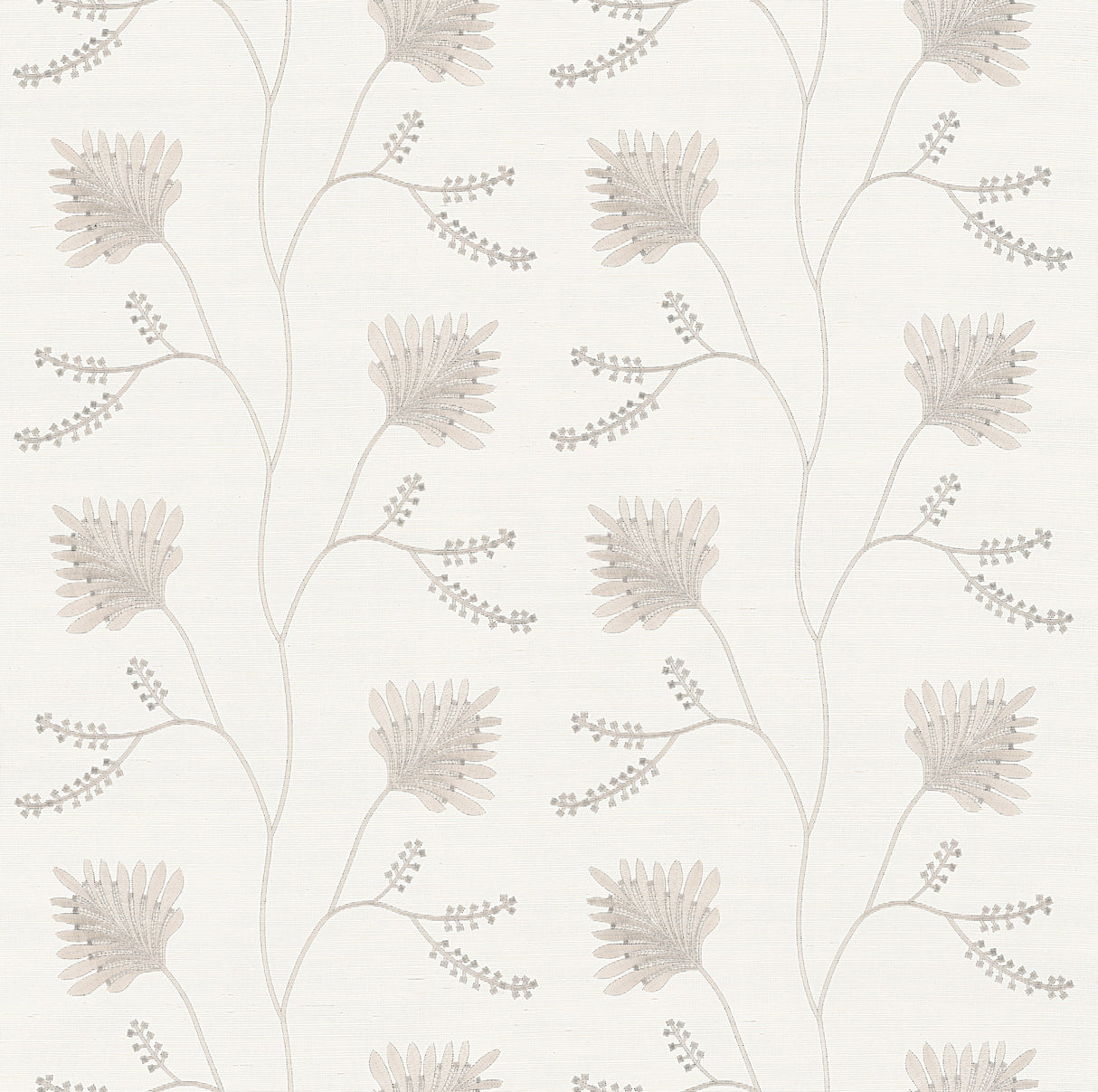 Laelynn Pearl embroidered sisal grasscloth wallpaper – Ronald Redding MX9606