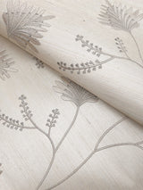 Laelynn Pearl by Ronald Redding Embroidered Sisal Grasscloth Wallpaper- York Designer Series MX9606