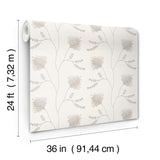 Laelynn Pearl by Ronald Redding Embroidered Sisal Grasscloth Wallpaper- York Designer Series MX9606