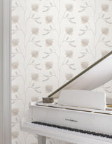 Laelynn Pearl by Ronald Redding Embroidered Sisal Grasscloth Wallpaper- York Designer Series MX9606