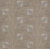 Laelynn Taupe embroidered sisal grasscloth wallpaper by Ronald Redding, 36 in x 24 ft roll.