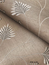 Laelynn Taupe by Ronald Redding Embroidered Sisal Grasscloth Wallpaper – York Designer Series MX9607