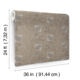 Laelynn Taupe by Ronald Redding Embroidered Sisal Grasscloth Wallpaper – York Designer Series MX9607