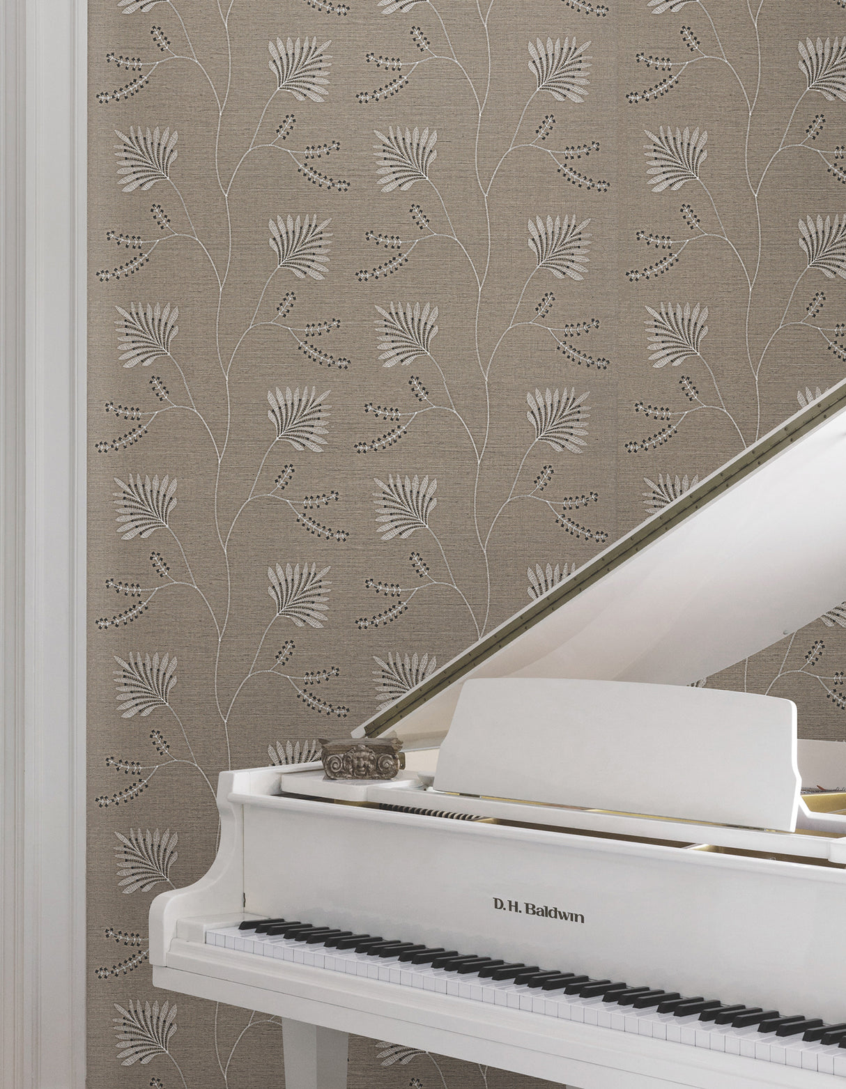 Laelynn Taupe by Ronald Redding Embroidered Sisal Grasscloth Wallpaper – York Designer Series MX9607