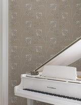Laelynn Taupe by Ronald Redding Embroidered Sisal Grasscloth Wallpaper – York Designer Series MX9607