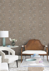 Laelynn Taupe by Ronald Redding Embroidered Sisal Grasscloth Wallpaper – York Designer Series MX9607