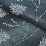 Laelynn Navy by Ronald Redding Embroidered Sisal Grasscloth Wallpaper- York Designer Series MX9608