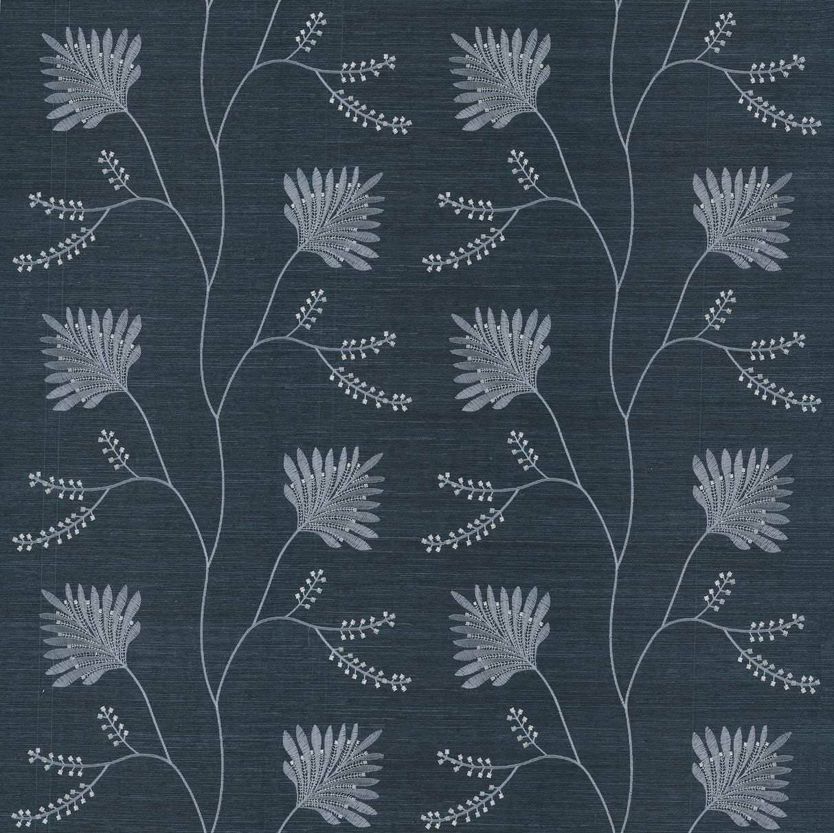 Laelynn Navy embroidered sisal grasscloth wallpaper MX9608 by Ronald Redding