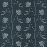 Laelynn Navy embroidered sisal grasscloth wallpaper MX9608 by Ronald Redding