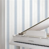 Tandem Stripe Blue by Ronald Redding Wallpaper- York Designer Series MX9611