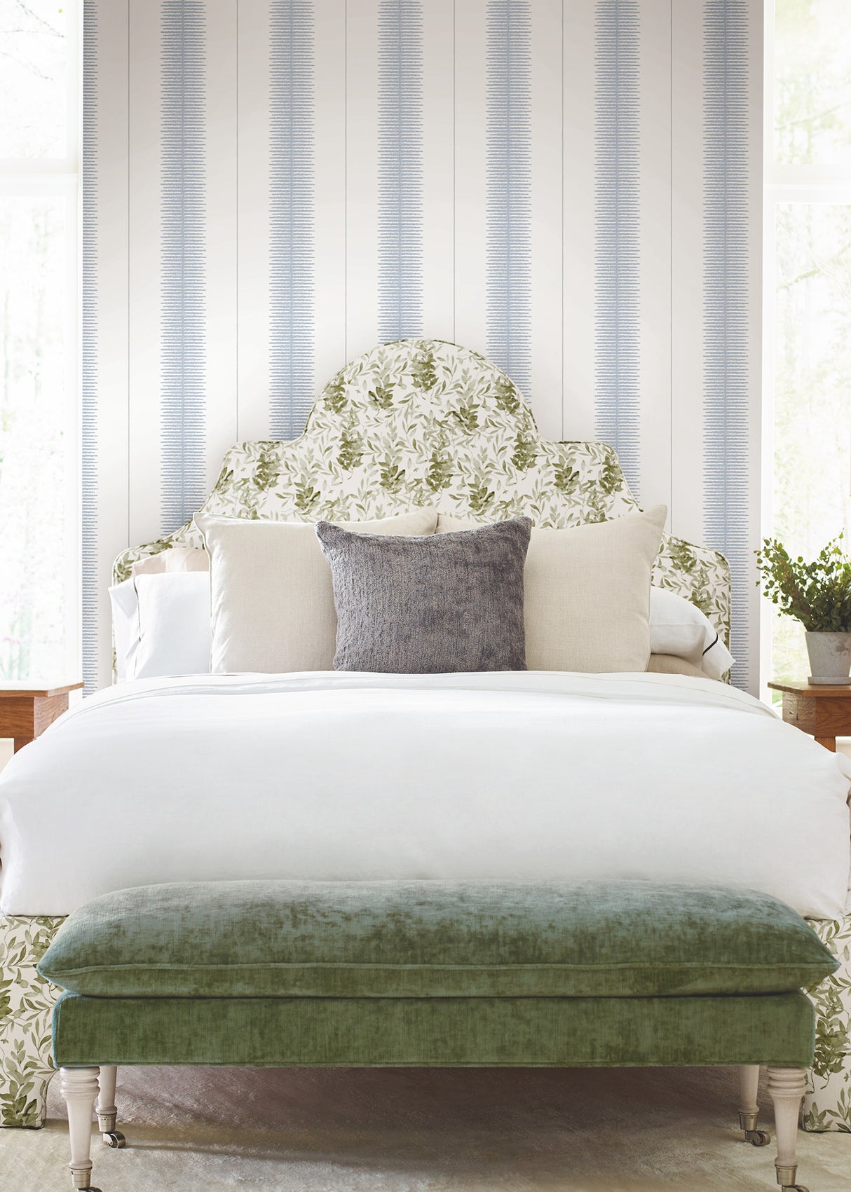 Tandem Stripe Blue by Ronald Redding Wallpaper- York Designer Series MX9611