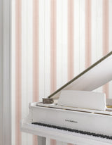 Tandem Stripe Brick by Ronald Redding Astoria Collection Contemporary Metallic Feathered Column Striped Non-Woven Wallpaper - MX9613