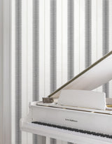Tandem Stripe Black by Ronald Redding Stripe Wallpaper – York Designer Series MX9615