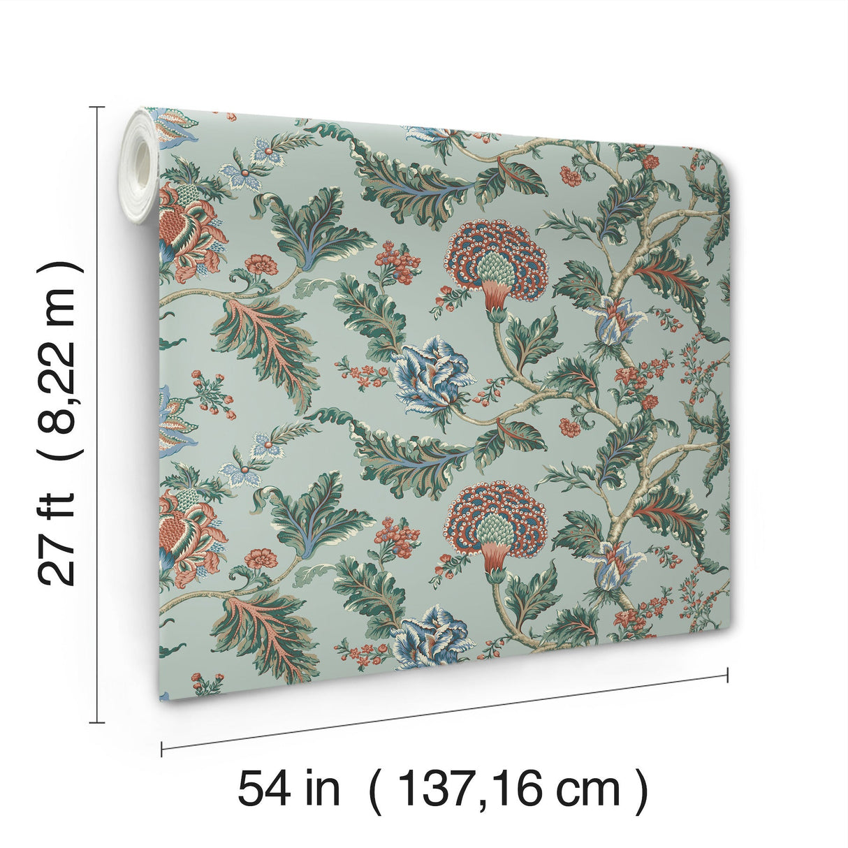 Monroe Teal by Ronald Redding Floral Wallpaper- York Designer Series MX9622W