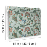 Monroe Teal by Ronald Redding Floral Wallpaper- York Designer Series MX9622W