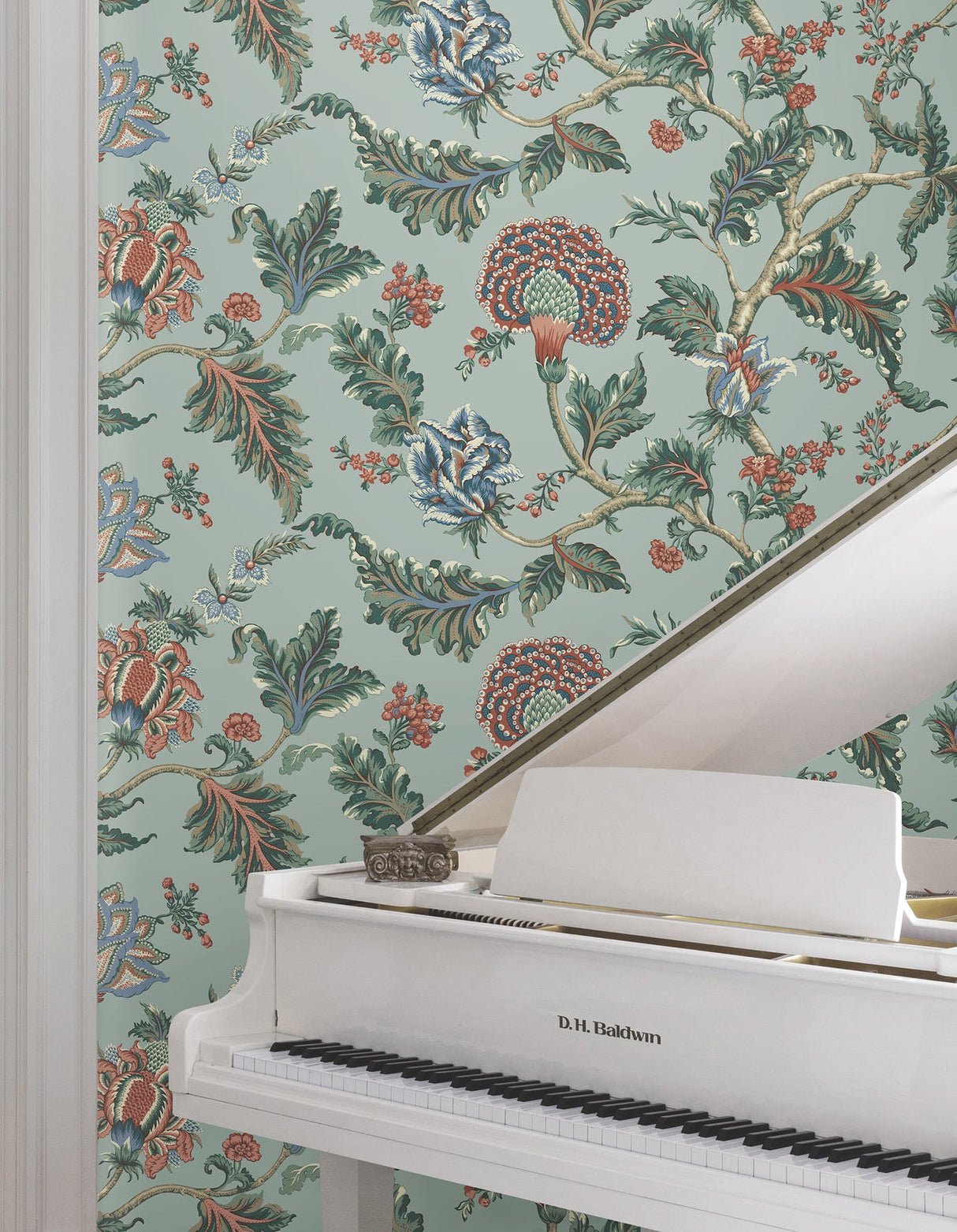 Monroe Teal by Ronald Redding Floral Wallpaper- York Designer Series MX9622W