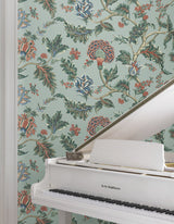 Monroe Teal by Ronald Redding Floral Wallpaper- York Designer Series MX9622W