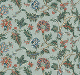 Monroe Teal floral wallpaper by Ronald Redding, 54 in x 27 ft bolt