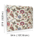 Monroe Cherry by Ronald Redding Traditional Jacobean Floral Wallpaper – York Designer Series MX9623W