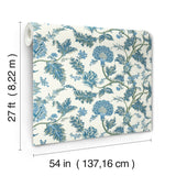Monroe Blue by Ronald Redding Floral Wallpaper – York Designer Series MX9624W