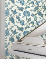Monroe Blue by Ronald Redding Floral Wallpaper – York Designer Series MX9624W