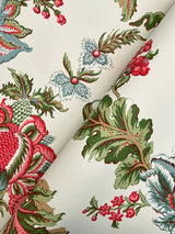 Monroe Rhubarb by Ronald Redding Jacobean Floral Wallpaper – York Designer Series MX9625W