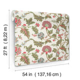 Monroe Rhubarb by Ronald Redding Jacobean Floral Wallpaper – York Designer Series MX9625W
