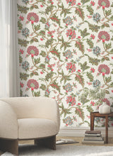 Monroe Rhubarb by Ronald Redding Jacobean Floral Wallpaper – York Designer Series MX9625W