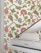 Monroe Rhubarb by Ronald Redding Jacobean Floral Wallpaper – York Designer Series MX9625W