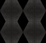 Diamond Legacy Black geometric wallpaper roll, 27 in x 27 ft