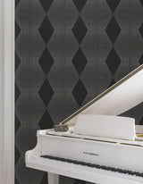 Diamond Legacy Black by Ronald Redding Geometric Wallpaper- York Designer Series MX9631