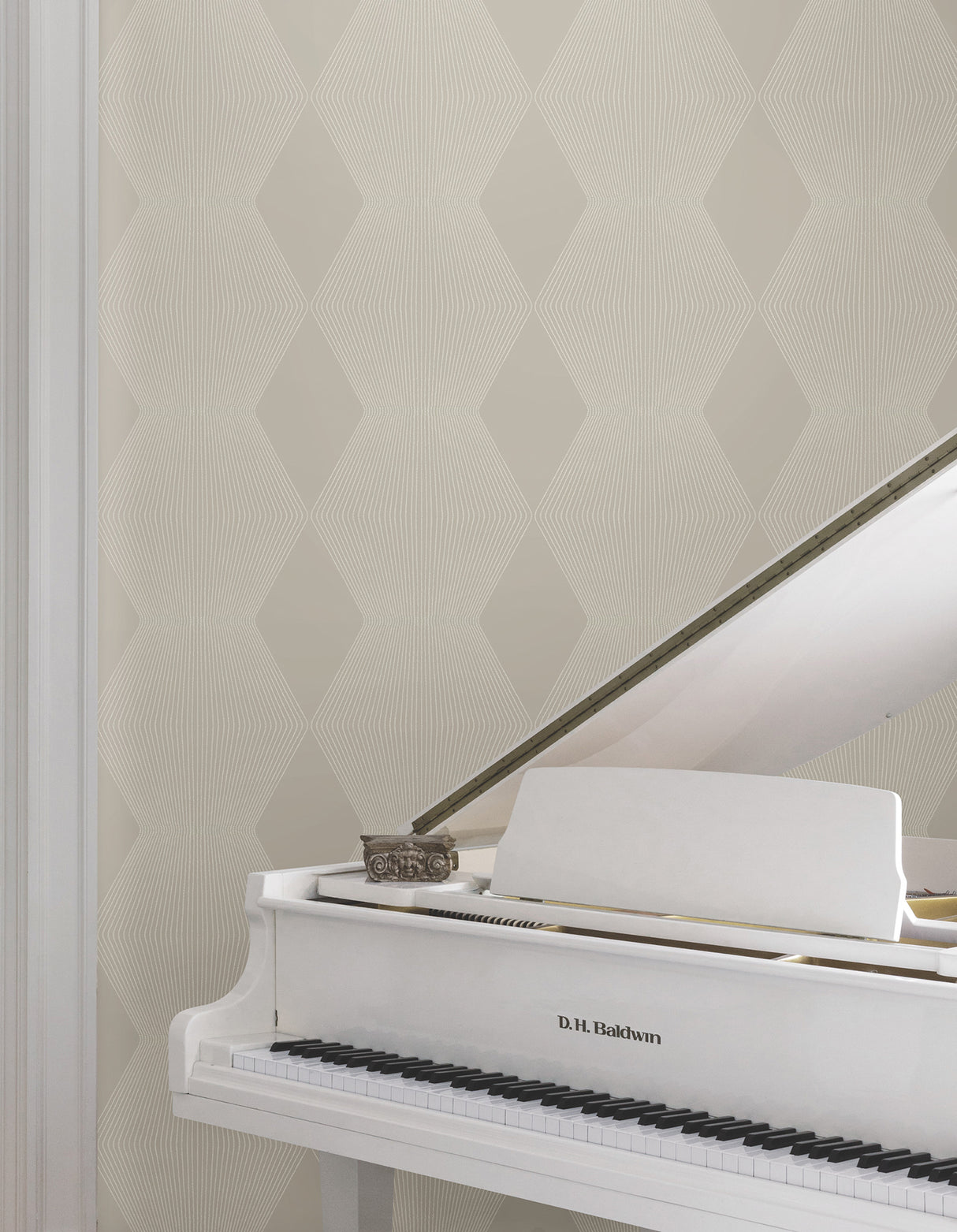 Diamond Legacy Taupe by Ronald Redding Geometric Wallpaper- York Designer Series MX9632