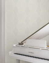 Diamond Legacy Soft Grey by Ronald Redding Modern Raised Ink Geometric Column Non Woven Unpasted Residential Wallpaper - MX9633
