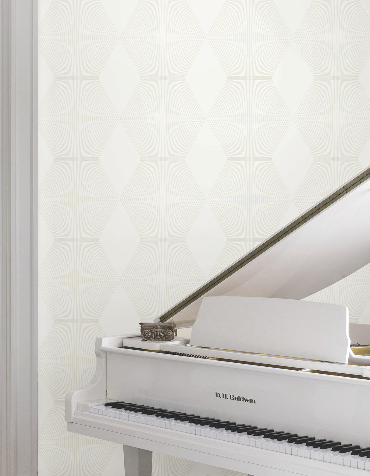 Diamond Legacy White by Ronald Redding Geometric Wallpaper- York Designer Series MX9634
