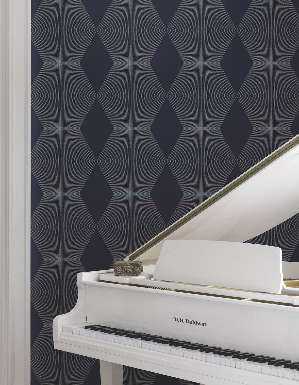 Diamond Legacy Navy by Ronald Redding Geometric Wallpaper- York Designer Series MX9635