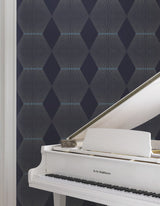 Diamond Legacy Navy by Ronald Redding Geometric Wallpaper- York Designer Series MX9635