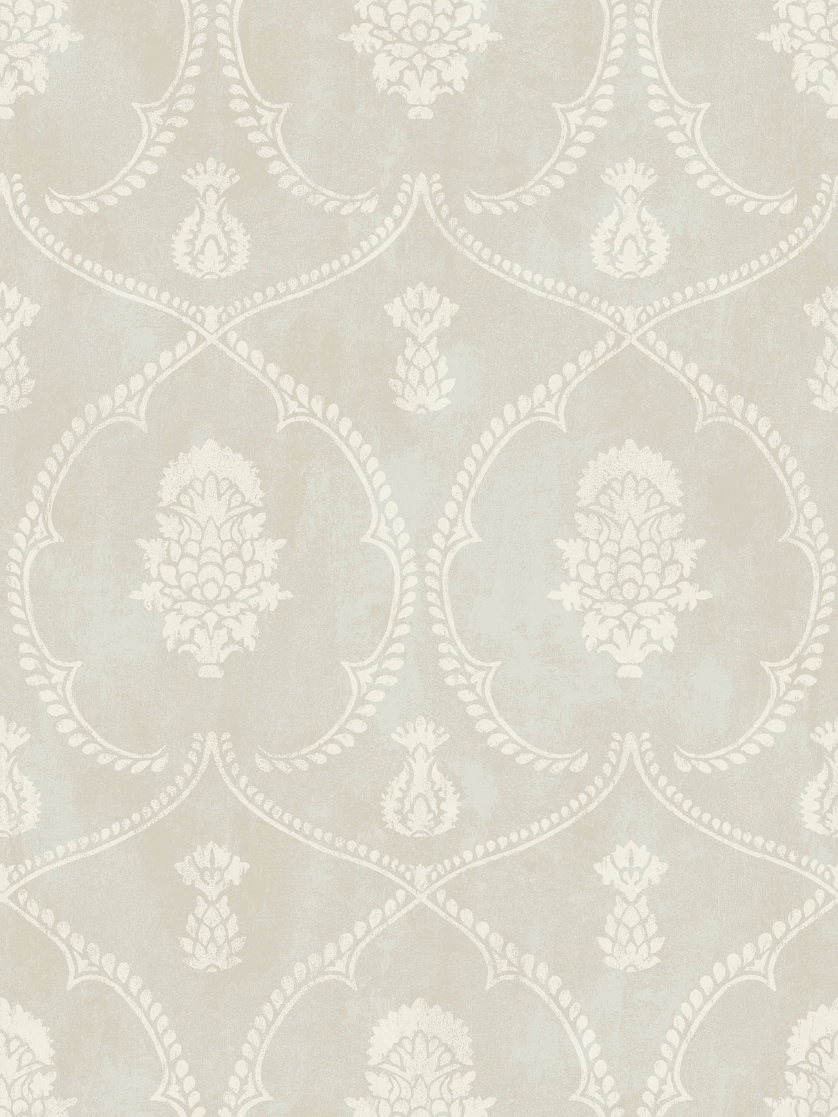 Royal Damask Soft Grey Wallpaper MX9642 by Ronald Redding – pattern detail